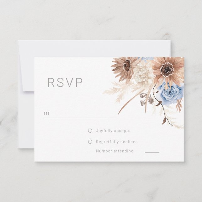 Cartons Réponse Beau Boho Floral All Seasons Mariage (Devant)