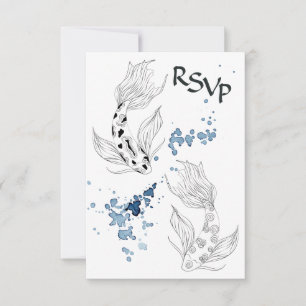 Cartons Réponse Beau japonais Koi Mariage de natation