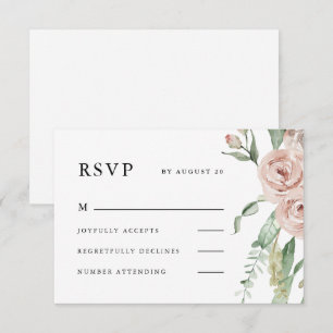 Cartons Réponse Beau Mariage Floral Blush