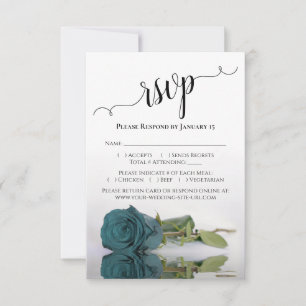 Cartons Réponse Beau Reflet Rose Turquoise Élégant Mariage