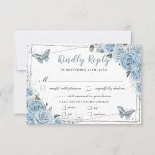 Cartons Réponse Bébé Bleu Floral Roses Quinceañera Beurre Repas