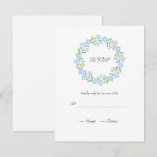 Cartons Réponse Bébé bleu yeux aquarelle Floral Wreath