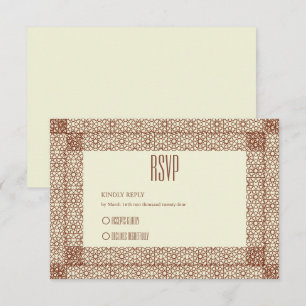 Cartons Réponse Beige Brown islamique géométrique Deux Mariages fr