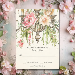 Cartons Réponse Belle aquarelle Mariage de lustre Floral