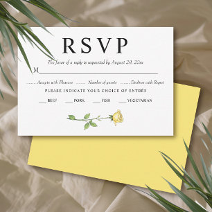 Cartons Réponse Beurre fleurs rose jaune mariage romantique floral