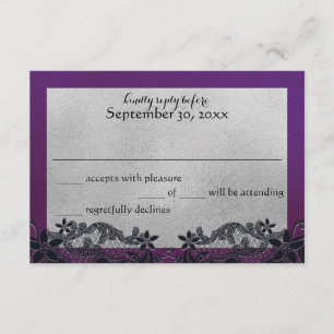 Cartons Réponse Black Floral Purple et Silver Response