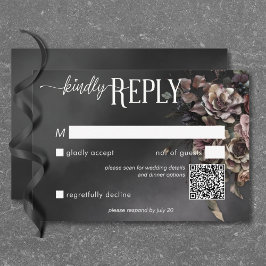 Cartons Réponse Black Moody Gothic Flowers & Mist QR Code