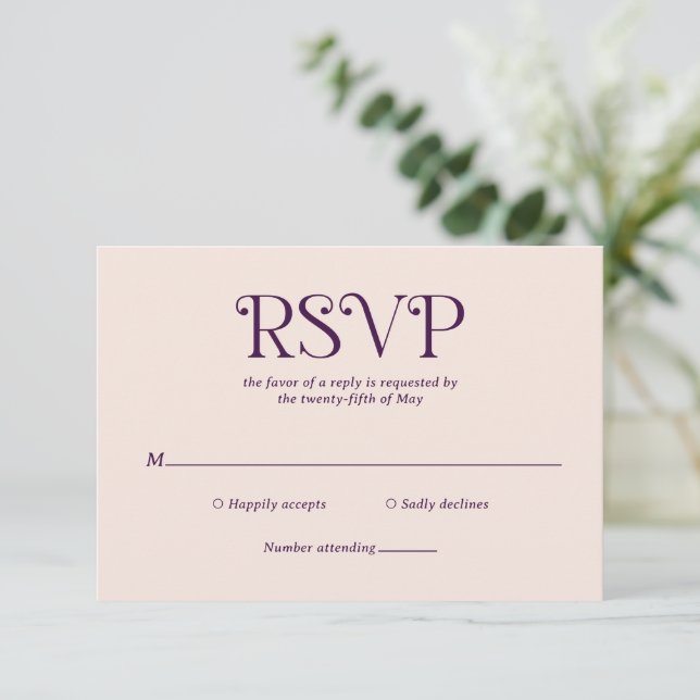 Cartons Réponse Blaire Purple Mariage moderne (Debout devant)