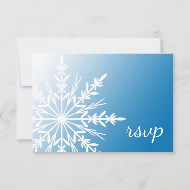Cartons Réponse Blanche-Neige sur Blue Winter Wedding (Devant)