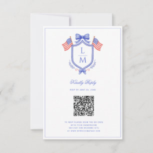 Cartons Réponse Blason de drapeau patriotique Mariage monogramme