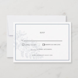 Cartons Réponse Bleu Duché Blanc Floral Simple Mariage