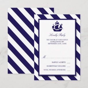 Cartons Réponse Bleu Mariage de navire marine