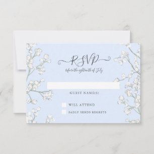 Cartons Réponse Bleu n Blanc Floral Babys Baby shower de respirati