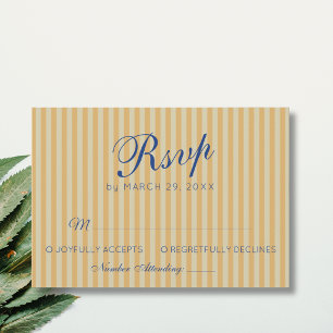Cartons Réponse Bleu Nuit Rétro Nid d'Abeille Rayure Mariage Vinta