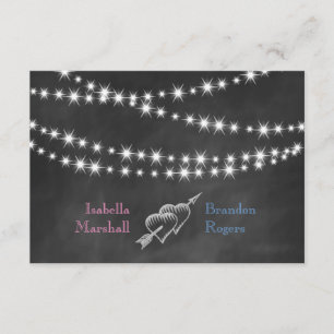 Cartons Réponse Bleu & Pink Blackboard Twinkle Lights RSVP.