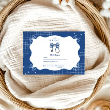 Bleu Toile Bow Nurse School Grad
