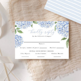 Cartons Réponse Blue Hydrangea Border Choix alimentaires Mariage R