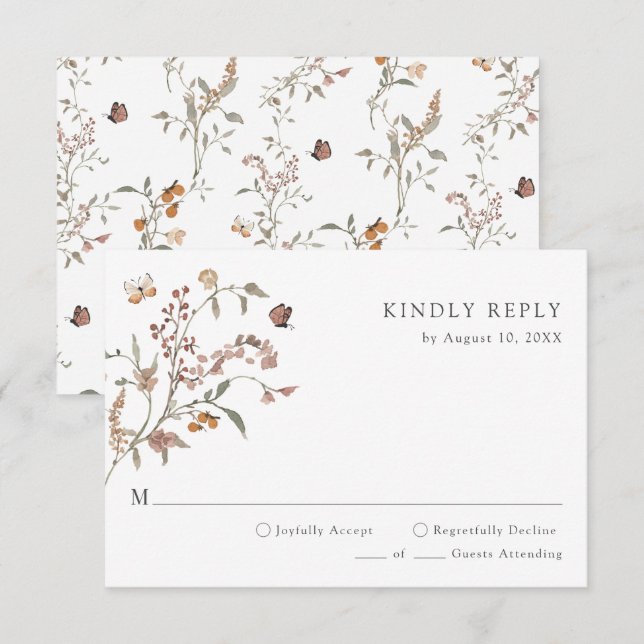 Cartons Réponse Bohème Rustique (Devant / Derrière)