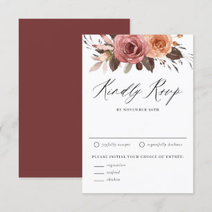 Cartons Réponse Boho Aquarelle Chute Fleurs Mariage