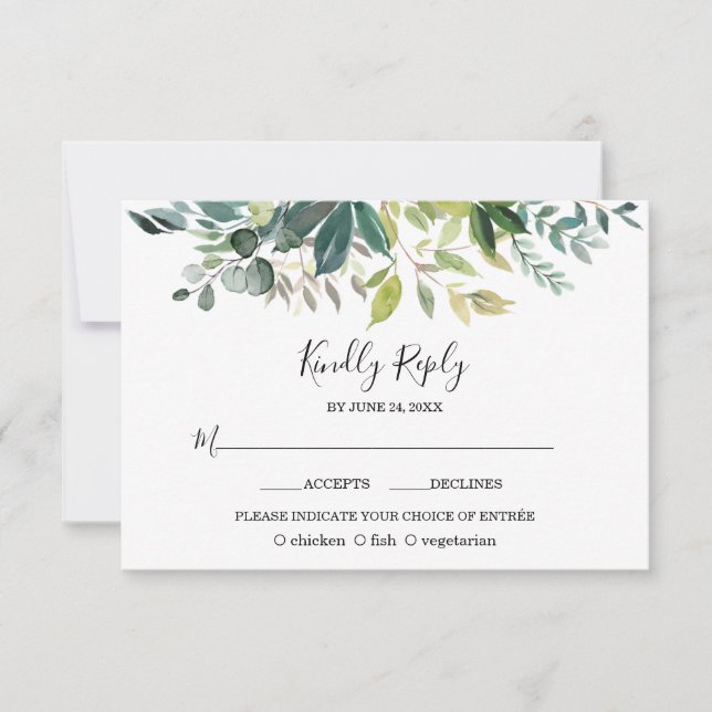 Cartons Réponse Boho Aquarelle rose Blush Flowers Mariage (Devant)