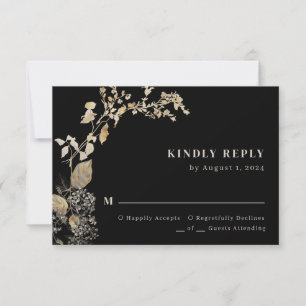 Cartons Réponse Boho Chic Botanique Foliage Feuille Mariage