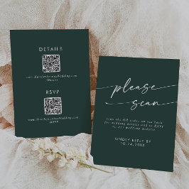 Cartons Réponse Boho Chic Emerald Green QR Détails du code