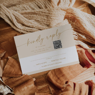 Cartons Réponse Boho Chic Gold Mail In et QR Code