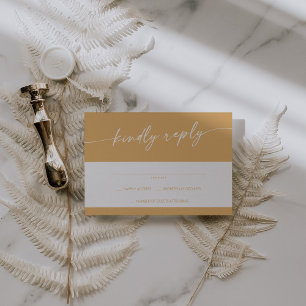 Cartons Réponse Boho Chic Jaune Marigold Simple Mariage