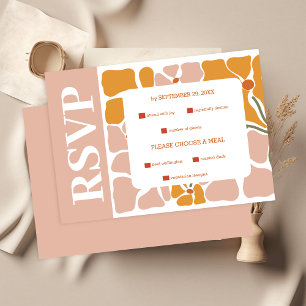 Cartons Réponse Boho Chic Retro Floral Mariage