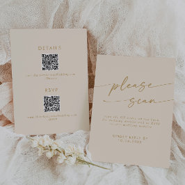 Cartons Réponse Boho Chic Vintage Gold QR Détails du code