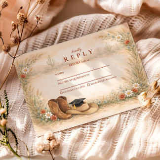 Cartons Réponse Boho Cowgirl Graduation Party