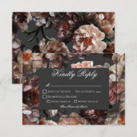 Boho Dark Peony Flowers Mariage moderne