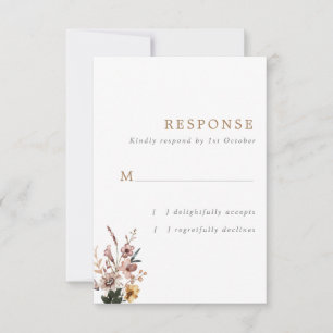 Cartons Réponse Boho Fall Wild Flowers Mariage vertical