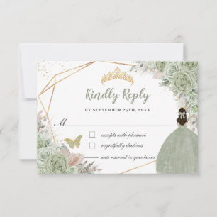 Cartons Réponse Boho Pampas Grass Sage Vert Floral Quinceañera
