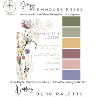 Boho Pastel Fleur sauvage Moderne Floral Deux Dîne