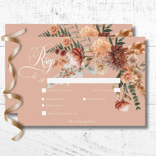 Cartons Réponse Boho Peach & Rust Floral Peach Blush Diner