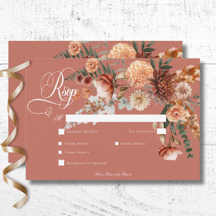 Cartons Réponse Boho Peach & Rust Floral Rust Diner