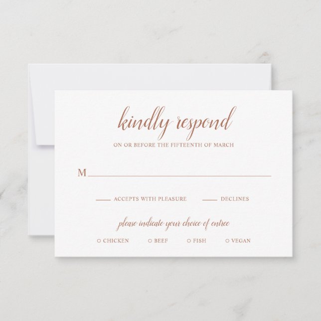 Cartons Réponse Boho Repas Brûlé Orange Rust Terracotta Mariage (Devant)