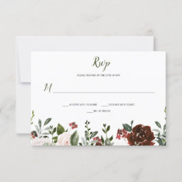 Cartons Réponse Boho Rustique Aquarelle Florale Basse Bordure