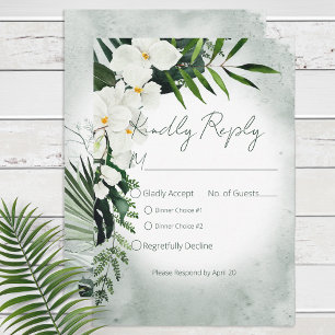 Cartons Réponse Boho Tropical Plante Mariage aquarelle