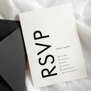 Cartons Réponse Bold Big Monogram Simple Wedding