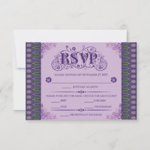 Cartons Réponse Bordure élégante de chardon violet Art Nouveau