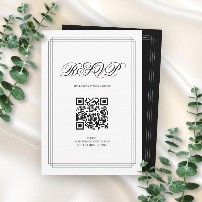 Cartons Réponse Bordure noire et blanche Code QR Vieux mariage arg (Créateur téléchargé)