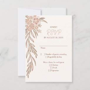 Cartons Réponse Botanique Floral Terracotta Mariage