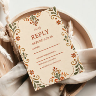 Cartons Réponse Botanique Mexicaine Rustique Folk