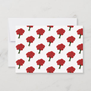 Cartons Réponse Bouquet des oeillets rouges - Art romantique éléga