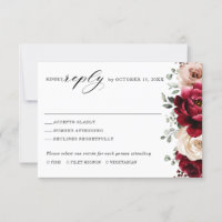 Bourgogne Champagne Ivory Mauve Rose Floral Mariag