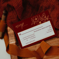 Bourgogne Gold Floral Mariage demande de chant RSV