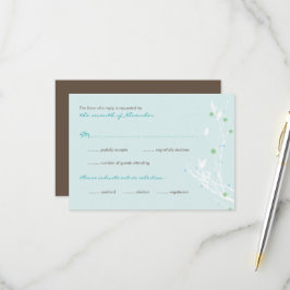 Cartons Réponse Branche d'hiver Fleur de neige Simple Mariage élég