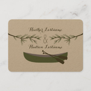 Cartons Réponse Branches à feuillage persistant + Mariage Canoë R.